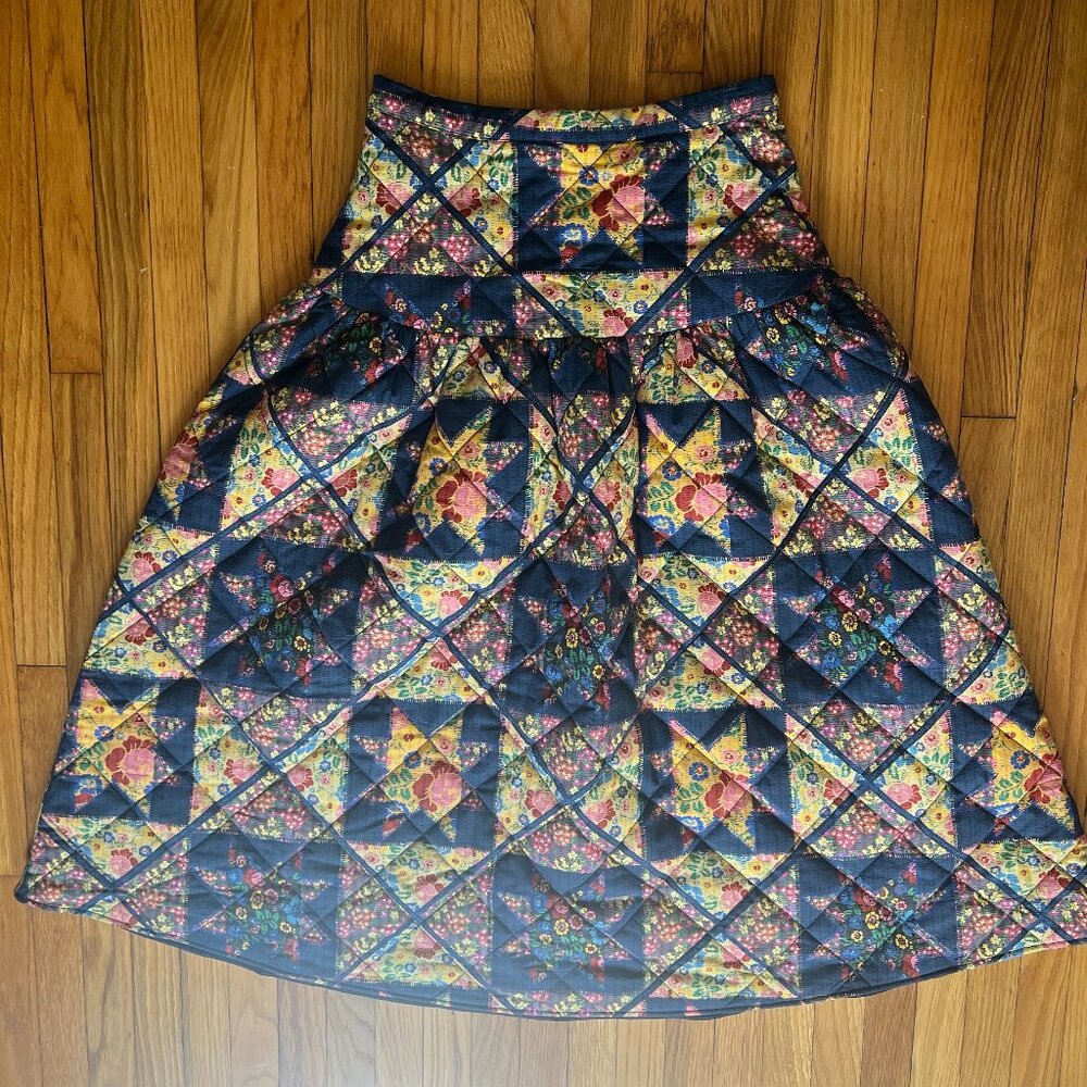 New with Tags Hunter Bell Remy Midi Skirt | Quilted Print